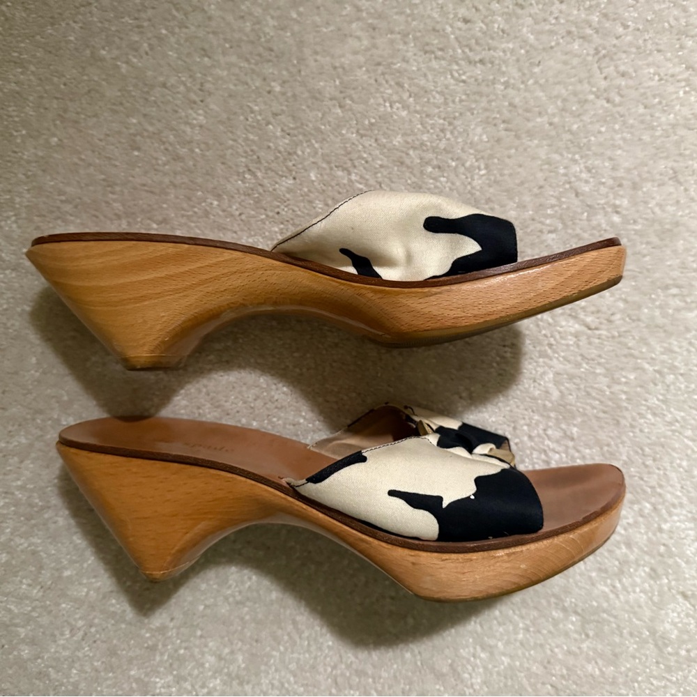 Kate Spade Black and Cream Mules